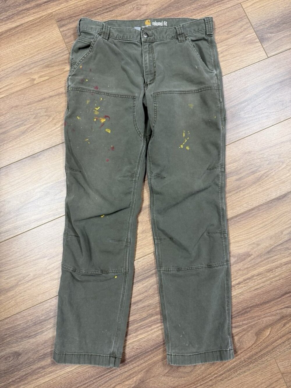 Carhartt Relaxed Fit Double Knee Pants Mens 34x32 Moss Green Workwear